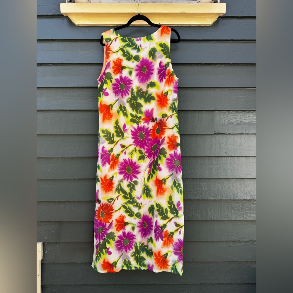 Y2K Vintage A Wild Thyme Psychedelic Floral Midi Dress Size 18 Deadstock - Picture 3 of 8